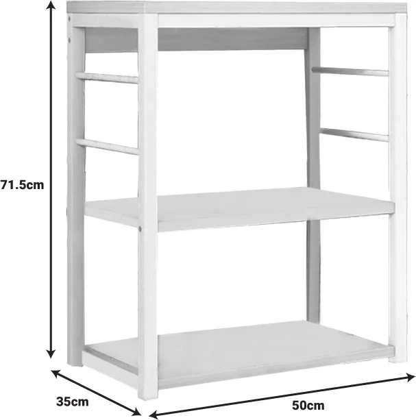 Njësi rafti dyshemeje Cayde metalike, ngjyrë bardhë-natyrale, 50x35x71.5cm