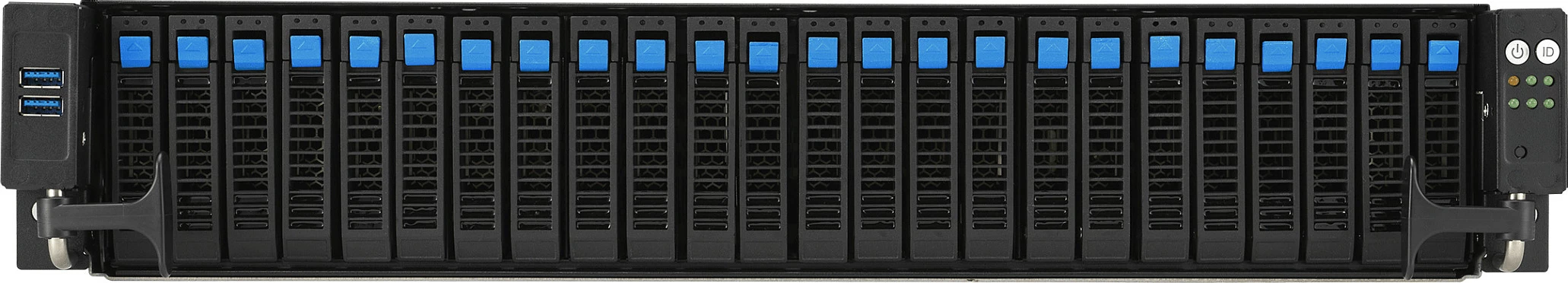 Server barebone ASUS RS521A-E12-RS24U, Socket SP5, 2U Rack, AMD EPYC 9004, DDR5 deri 3TB, 26x 2.5" hot-swap, zi/argjendtë