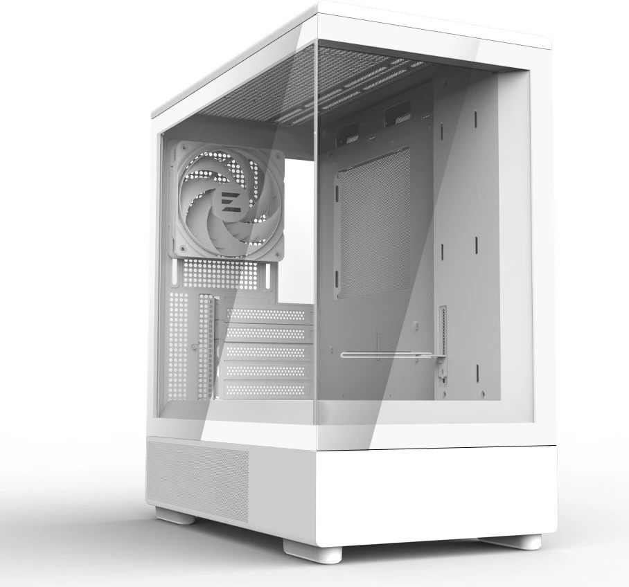 Kasë Zalman P10 White, Mini Tower, Micro ATX, ARGB, Xham i temperuar, Bardhë