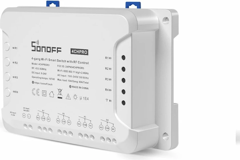 Ndërprerës inteligjent Sonoff 4CHPROR3 4-gang with RF Control
