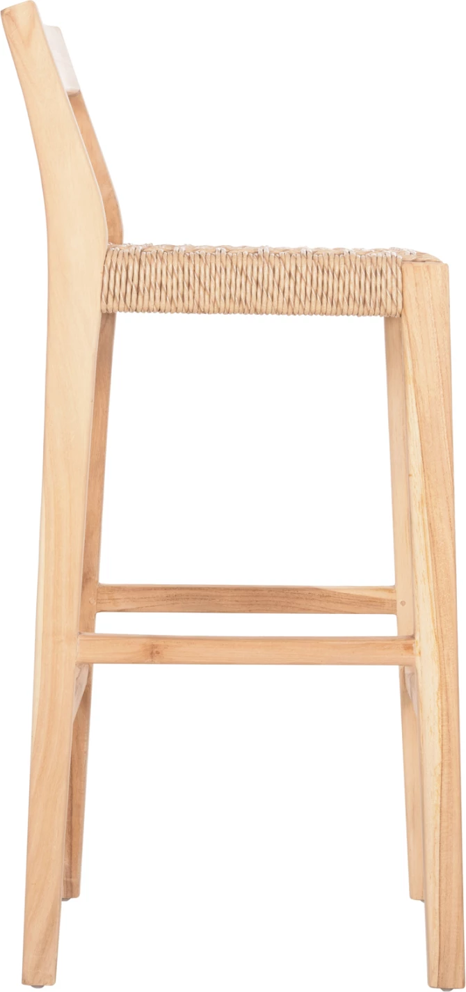 Karrige për bar me mbështetëse, dru tik & litar VIRO, 40x45x100H cm