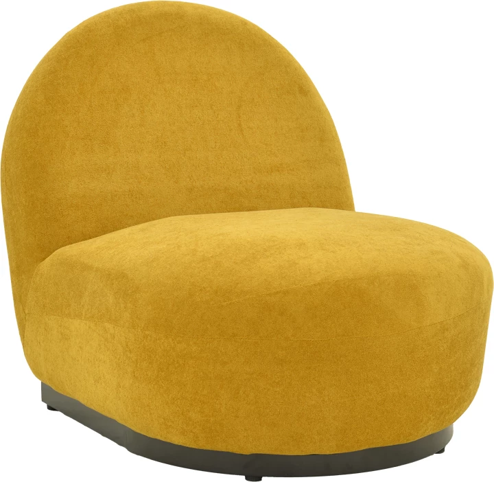 Karrige me rrotullim Zenny, material stof, ngjyrë e verdhë, 64x85x68cm