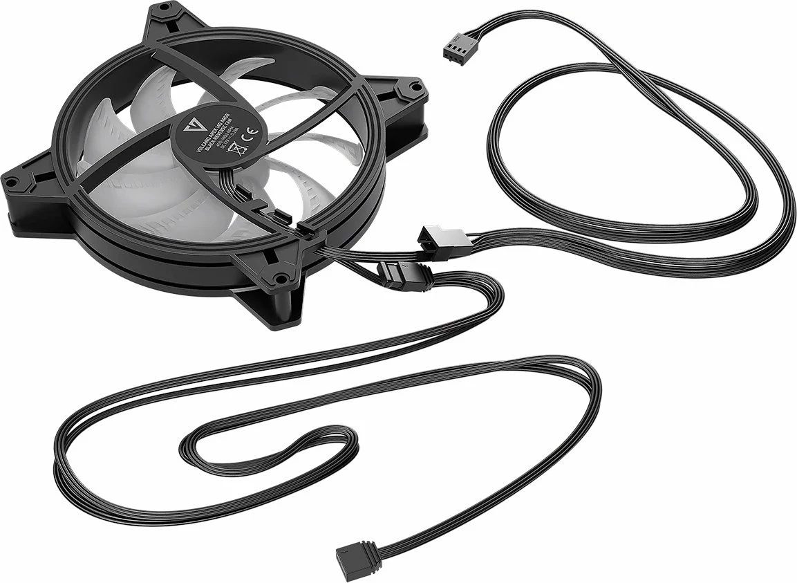 Ventilator kasë PC Modecom Volcano Apex 140 ARGB Reverse FAN-APEX-140R-ARGB-100 140 mm, 4-pin PWM, 1400 rpm, ARGB, i zi