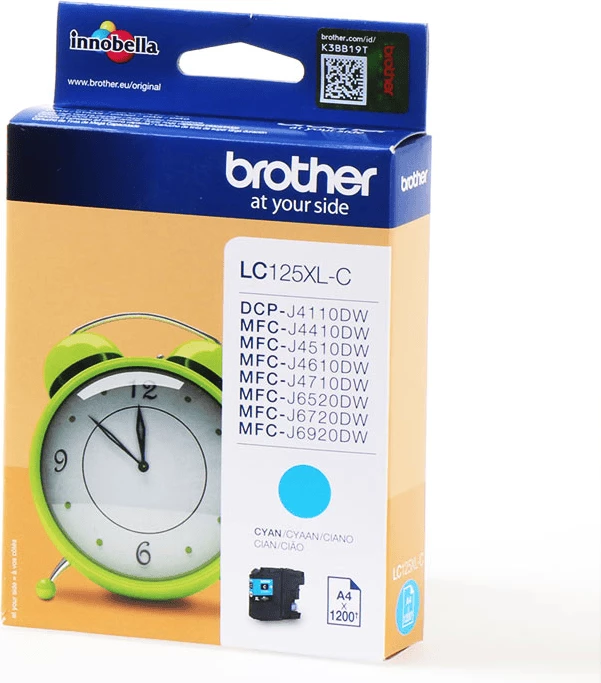 Kartush bojë, Brother LC125XLC, 8 ml, deri 1200 faqe, cyan