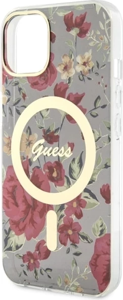 Mbështjellës Guess Flower MagSafe për iPhone 14, Gjelbër