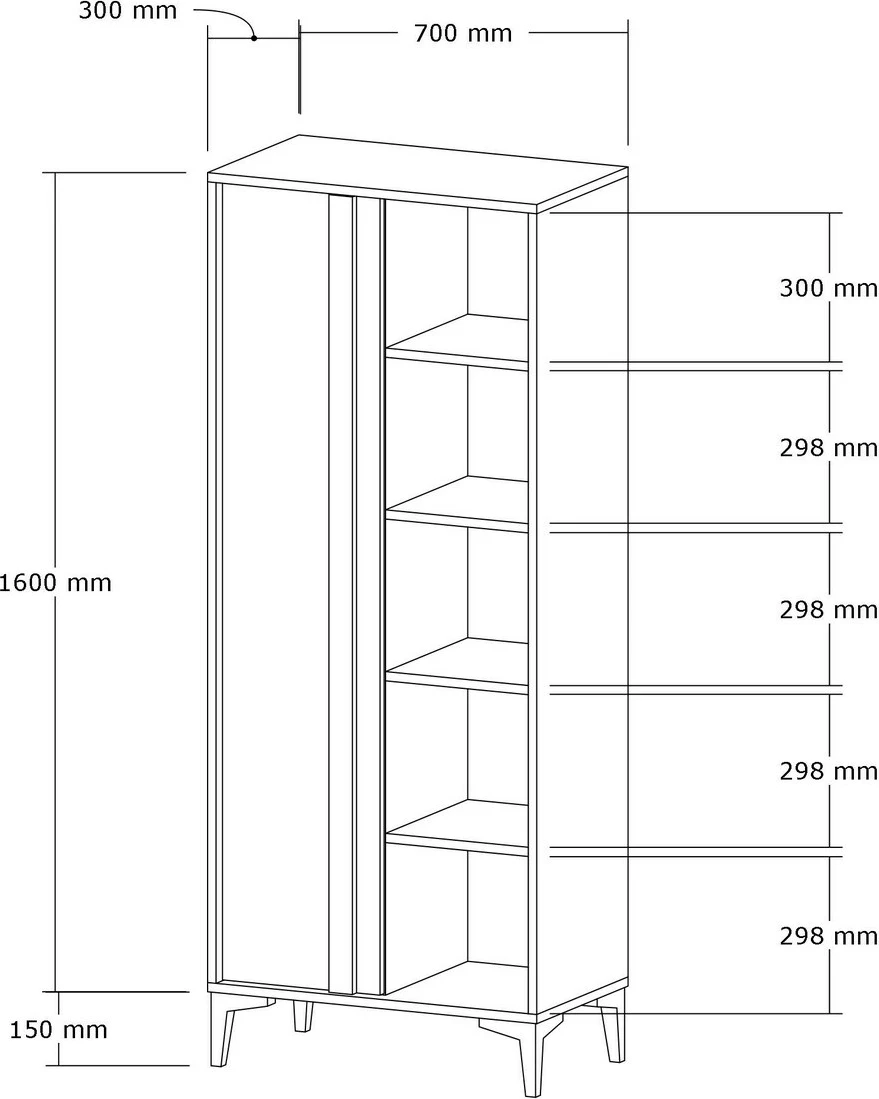 Raft librash Hanah Home, Iraz, ngjyrë Atlantik dhe Antracit