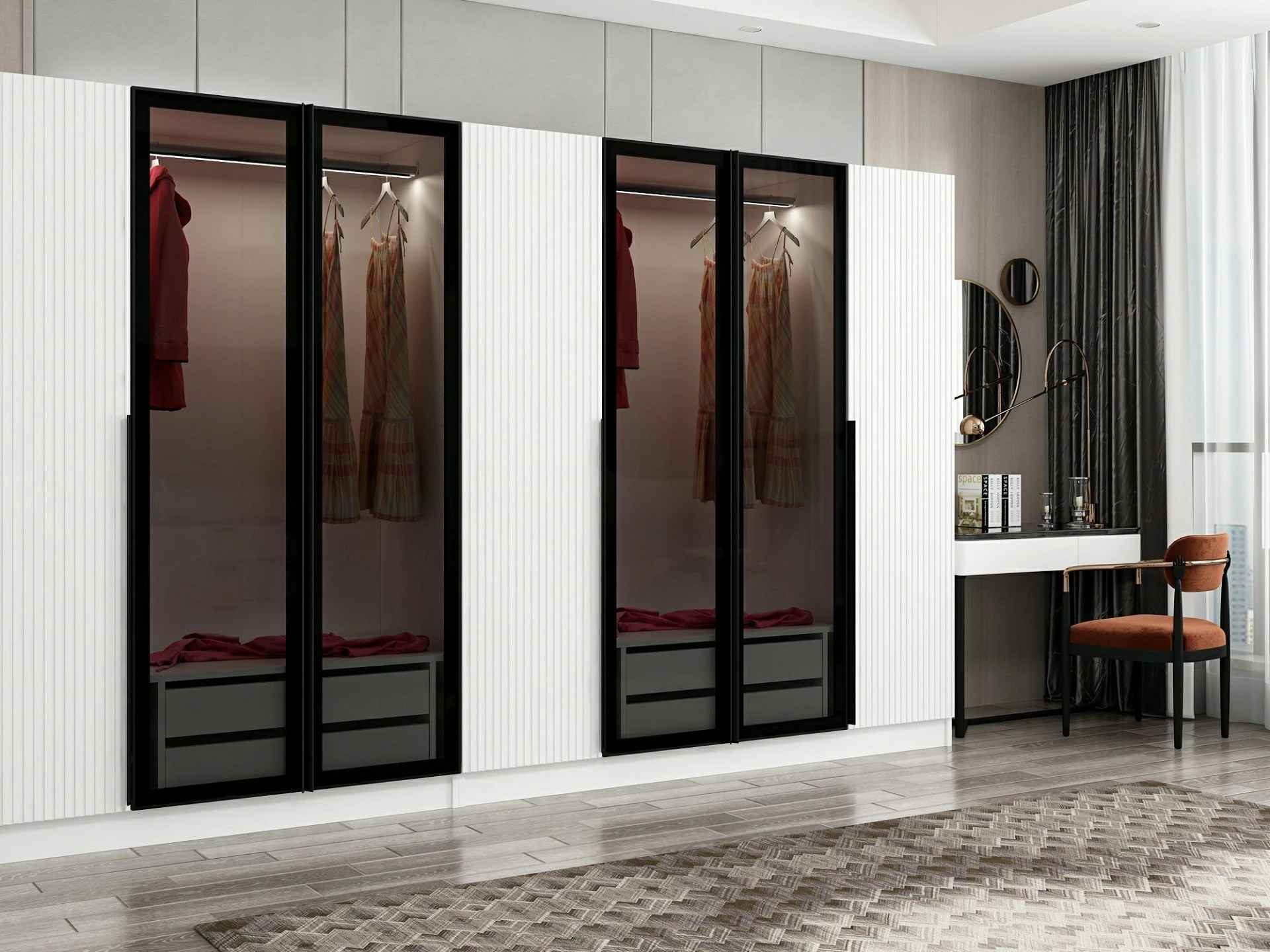 Dollap Skye Decor, Kale Plus, ngjyrë fume, 315x210x52cm