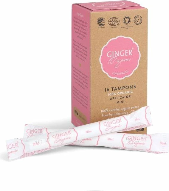 Tampona organik me aplikator Ginger Organic Mini 16 copë