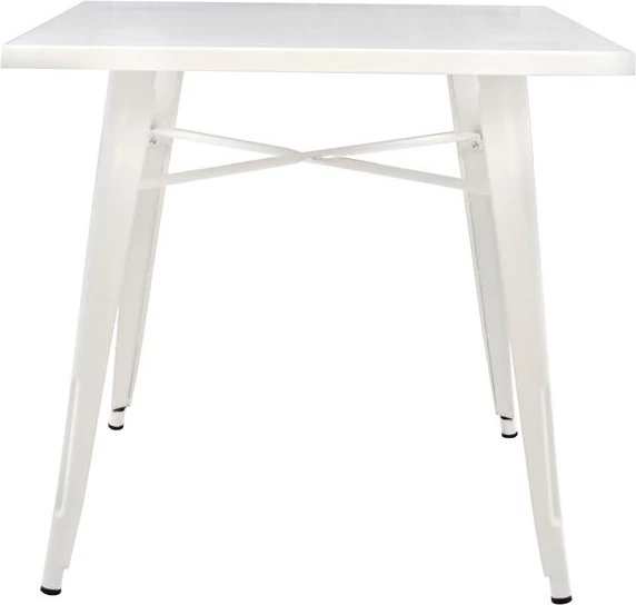 Tavolinë ngrënieje metalike, ngjyrë e bardhë qumështi mat, FH0608.21, 80x80x76 cm