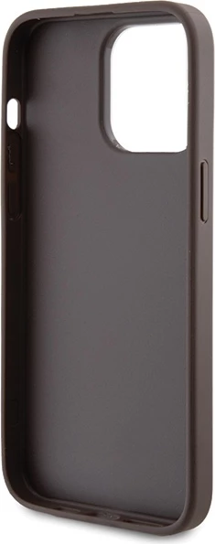 Mbështjellës Guess 4G Metal Gold Logo për iPhone 15 Pro Max, Kafe