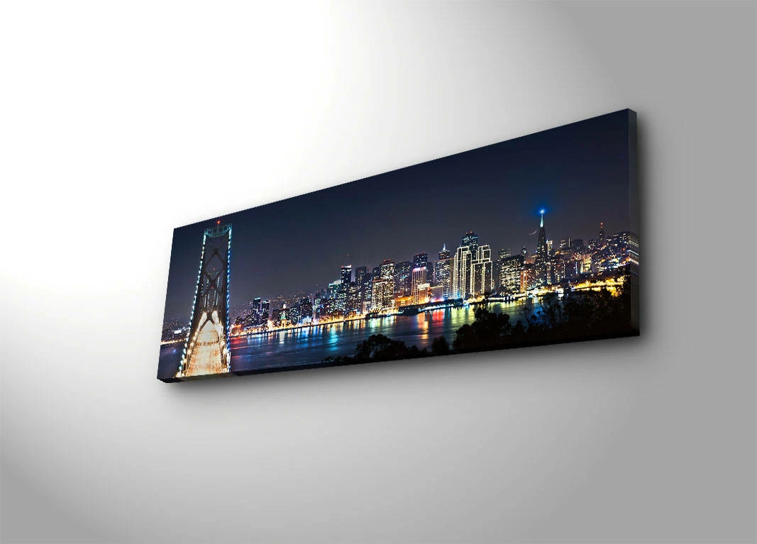 Pikturë dekorative me drita LED, shumëngjyrëshe, 30x90cm, 3090İACT-37