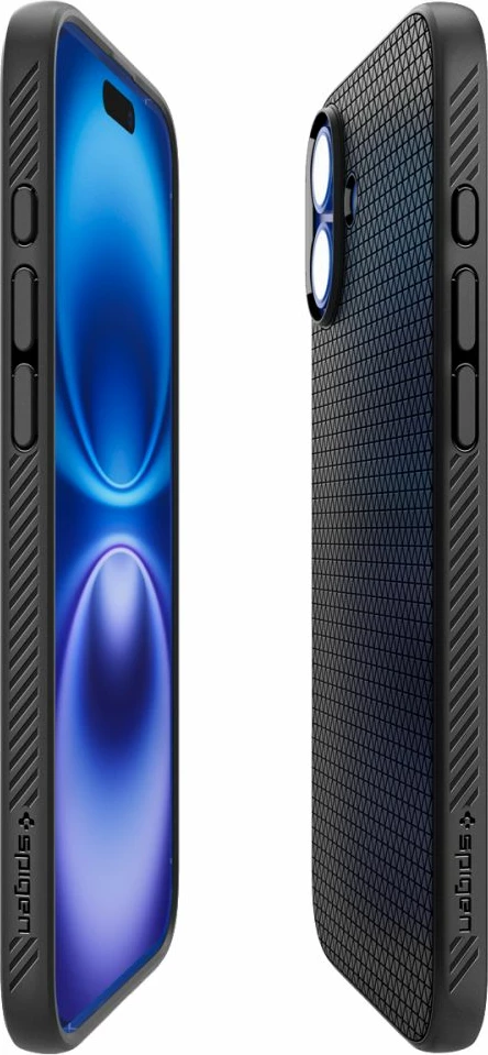 Mbështjellës, Spigen Liquid Air, për iPhone 16 Plus, TPU i hollë me kapje të mirë, i zi 7