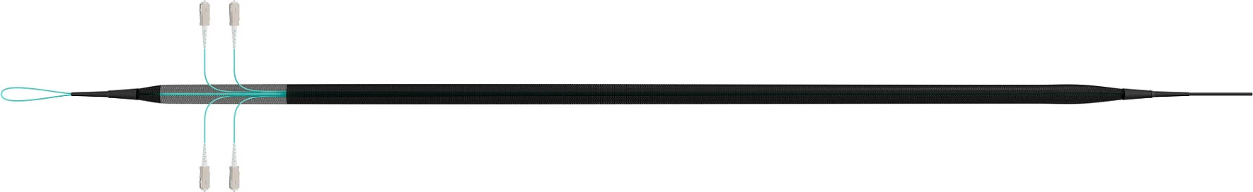 Kabllo fibër optike EFB Elektronik O8301S20OM3, OM3 multimode, 20 m, 4x SC-4x SC, LSZH, Aqua/Bezhë/Zi