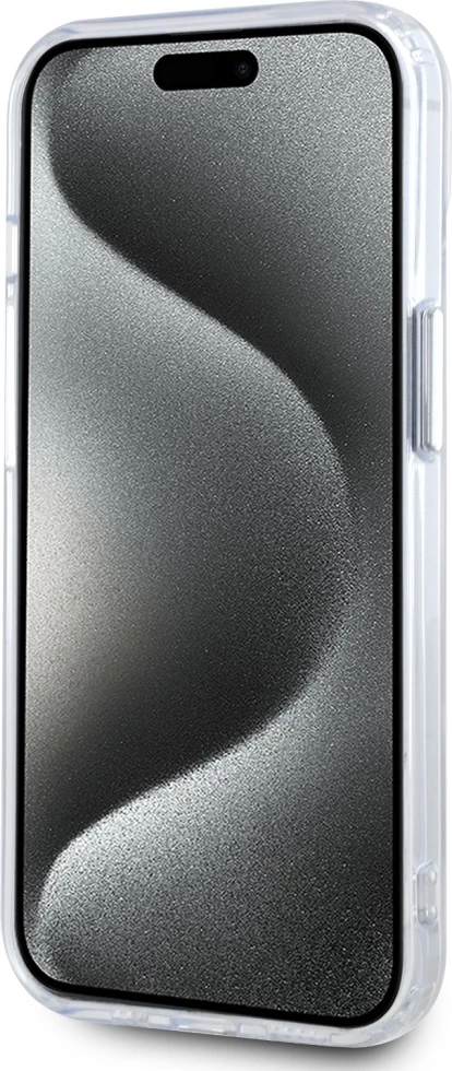 Mbështjellës Karl Lagerfeld IML Metal Karl Head MagSafe për iPhone 15 Plus, Bardhë
