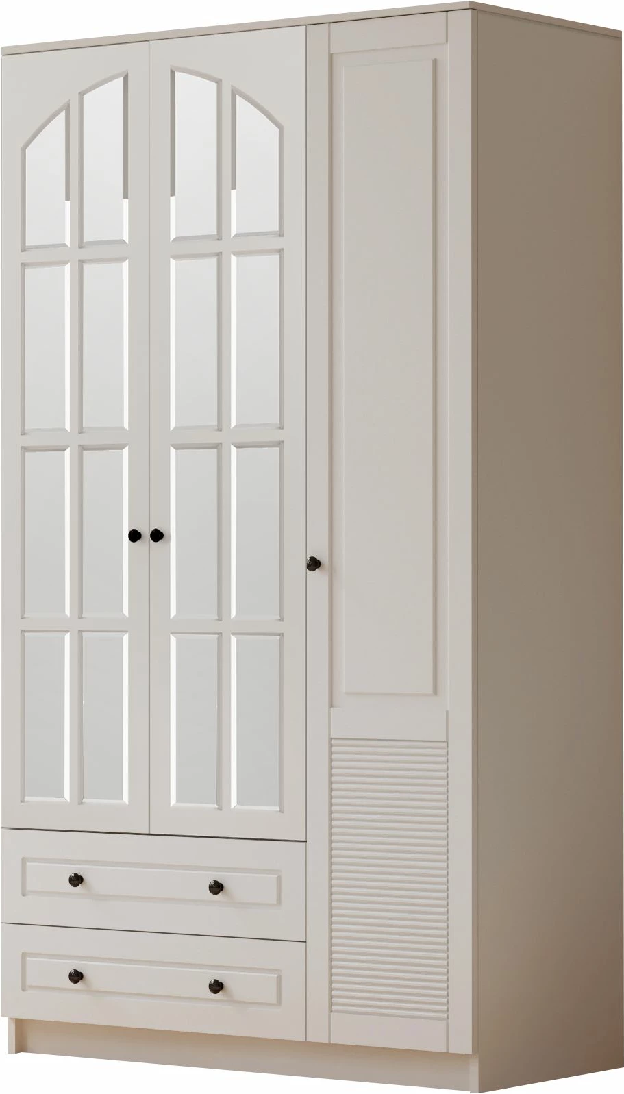 Dollap rrobash Skye Decor, RB-111, ngjyrë e bardhë mat