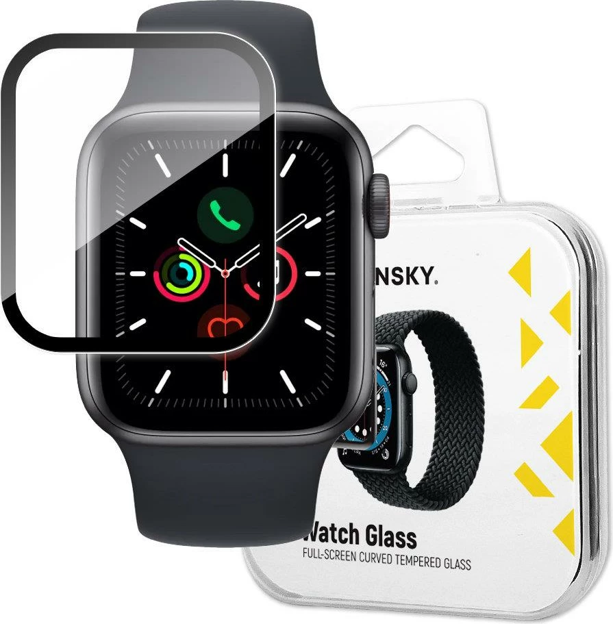 Xham hibrid ekranit Wozinsky Watch Glass për Apple Watch 40mm (Series 4/5/6/SE), kornizë e zezë