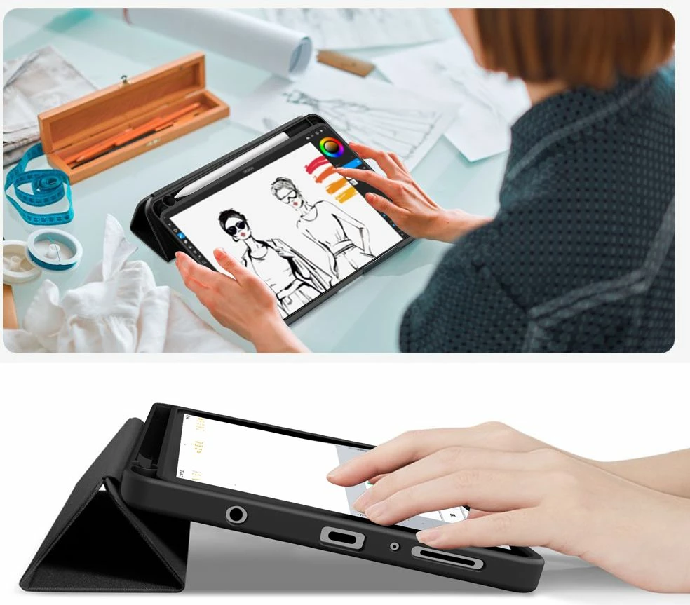 Mbështjellës për tablet Tech-Protect SC Pen Canvas për Samsung Galaxy Tab A9 / Tab A11 8.7 (X110/X115/X133/X135), i zi, 1 copë