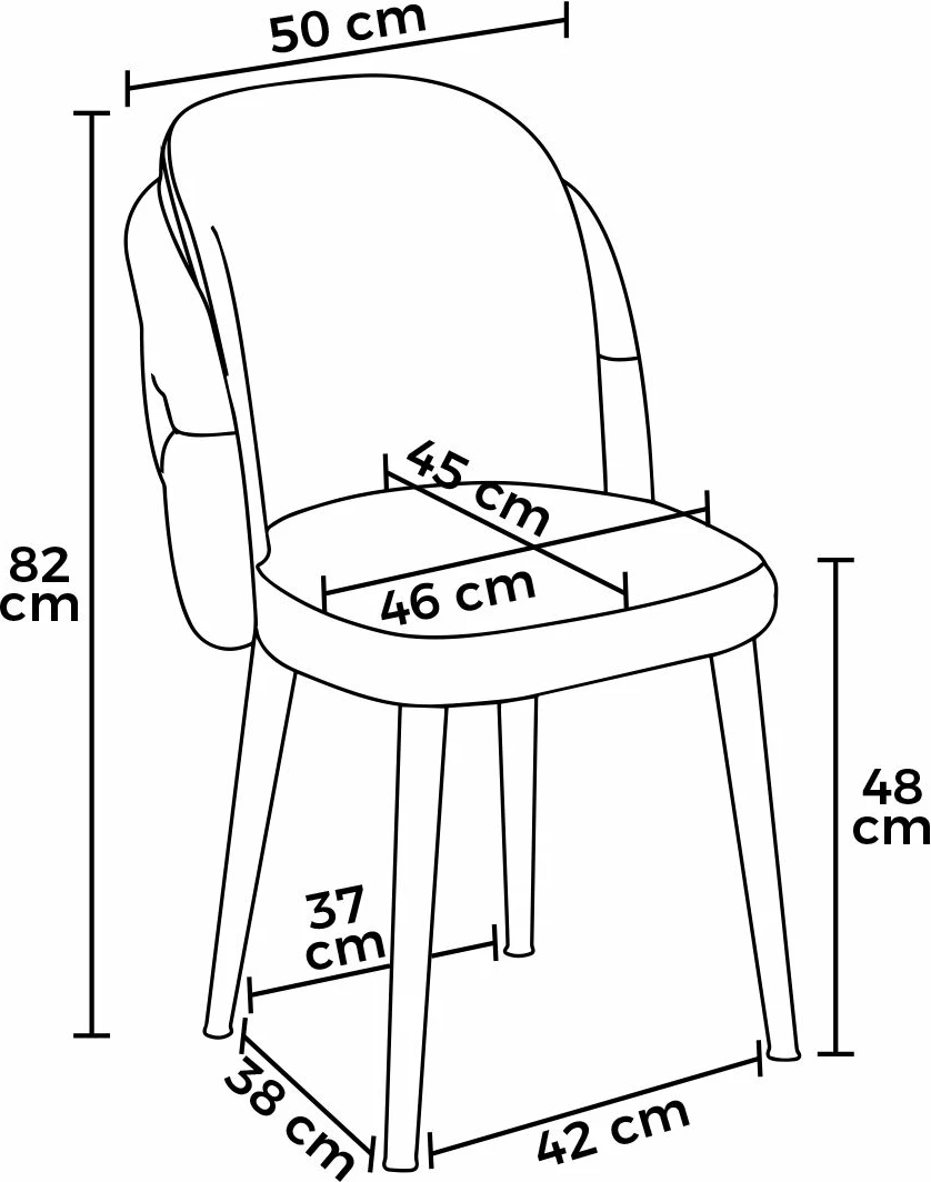 Set karrigesh (6 copë) Hanah Home, Axle, ngjyrë gri, këmbë krom