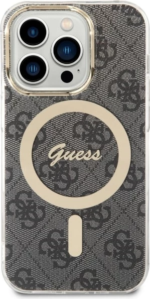Mbështjellës Guess 4G MagSafe për iPhone 14 Pro, i zi