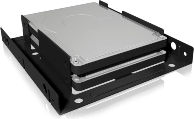 Adapter montimi ICYBOX IB-AC643, 2× 2.5\" SSD/HDD në 1× 3.5\" bay, i zi