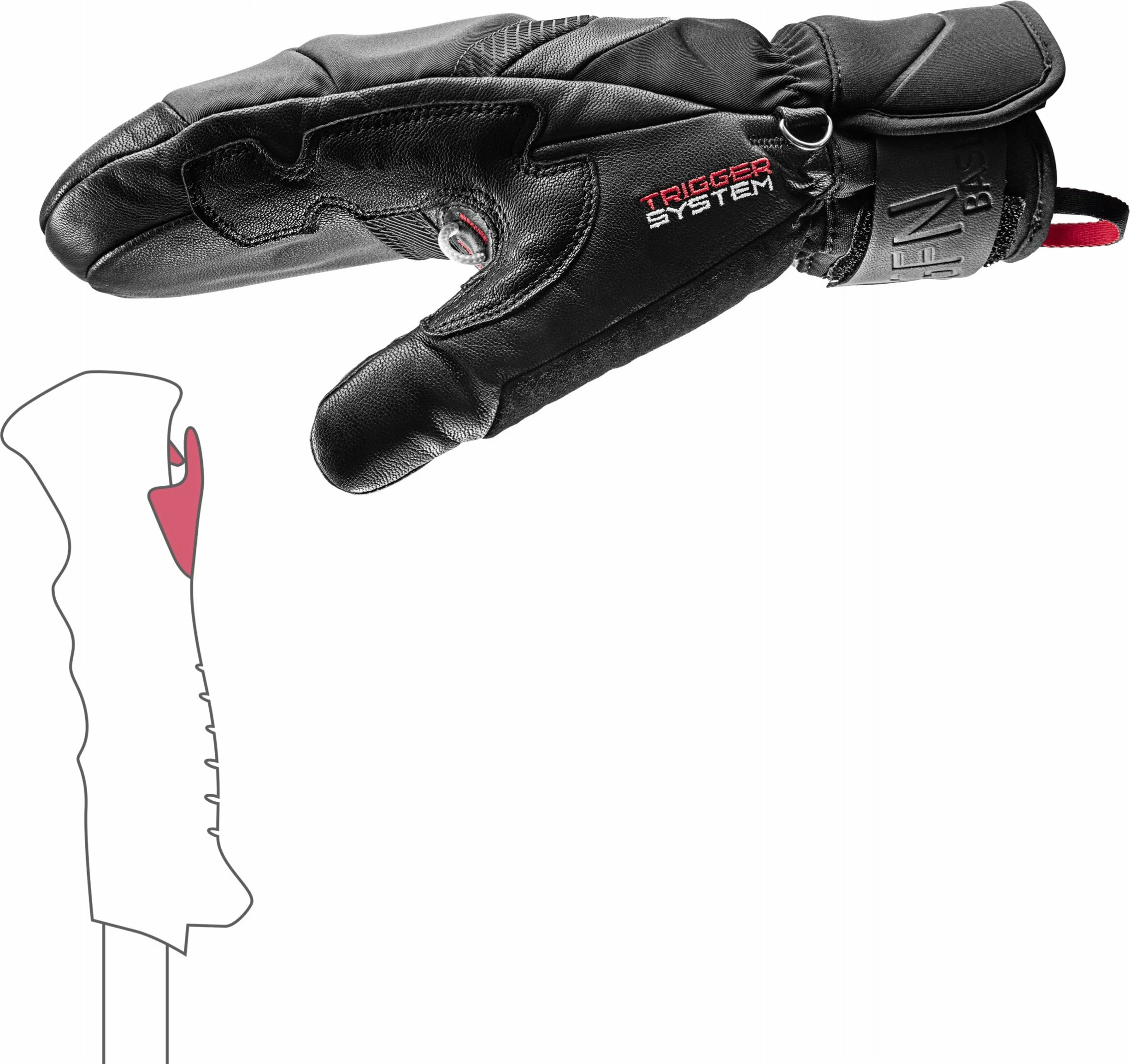 Dorëza ski mitene Leki Griffin Base 3D Women Mitt, madhësia 6.5, e zezë