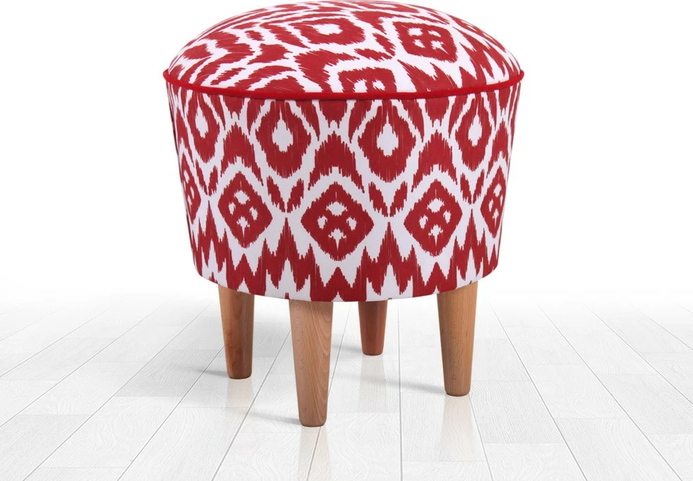 Puf bohem, ngjyrë e kuqe dhe e bardhë, Atelier del Sofa, Cor