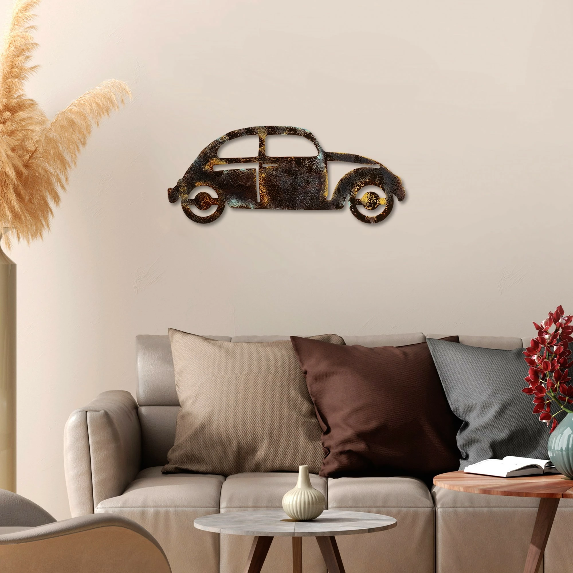 Aksesor dekorativ metalik për mur, veturë, Wallity, Car 18