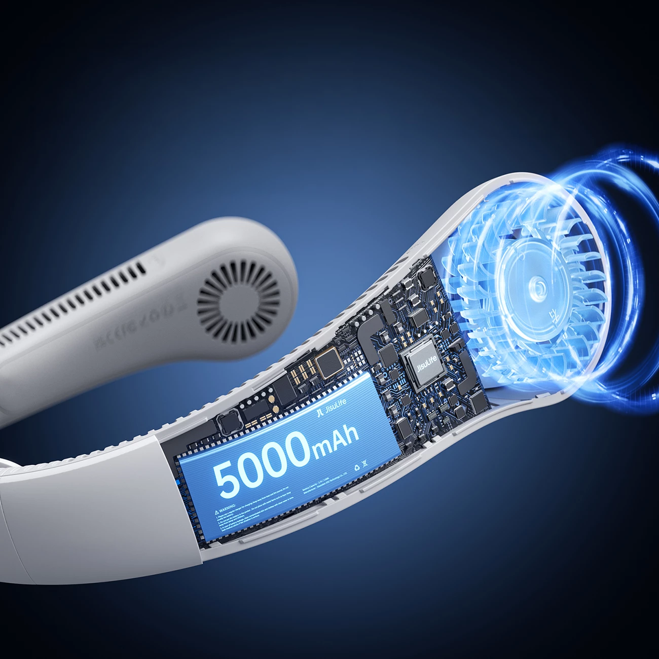 Ventilator qafe Jisulife Neck Fan 4 5000mAh USB-C, gri