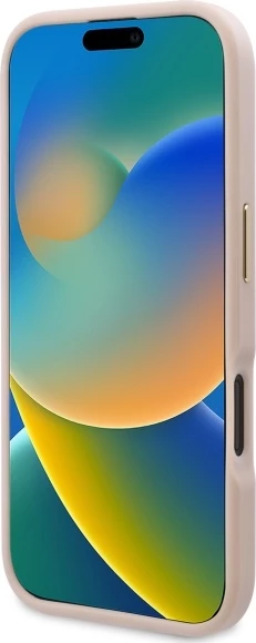 Mbështjellës Guess 4G Logo Plate MagSafe për iPhone 16 Plus, Rozë