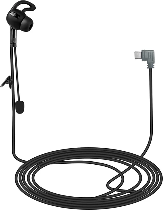 Kufje in-ear me USB-C EJEAS HIFI-R7 për interkom gjyqtarësh, të zeza