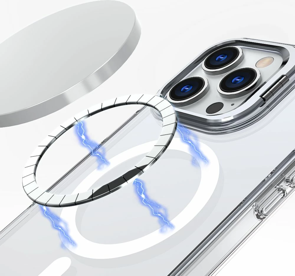 Mbështjellës Tech-Protect MagStand për iPhone 16, MagSafe, Transparent