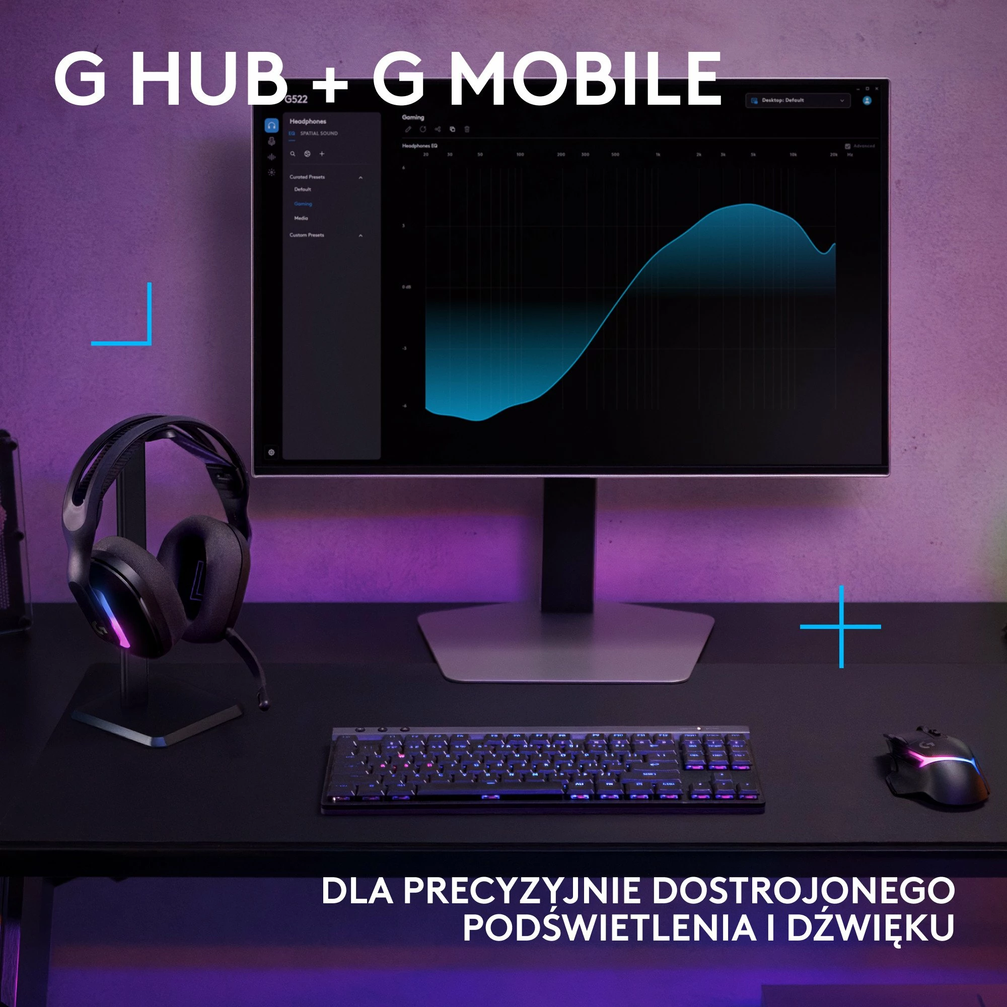 Kufje gaming Logitech G522 LIGHTSPEED 981-001544, pa tela, RGB, USB/USB-C, Bluetooth, të zeza