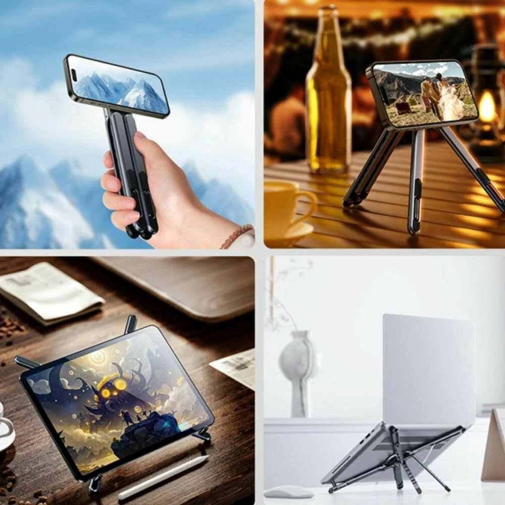 Mbajtës për laptop/tablet/celular, 4smarts 4SM000036, kompatibil me MagSafe, alumini, kënd i rregullueshëm, gri