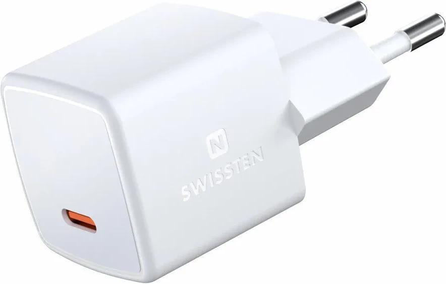 Karikues Mini Swissten, USB-C, PD, GaN, 33W, i bardhë