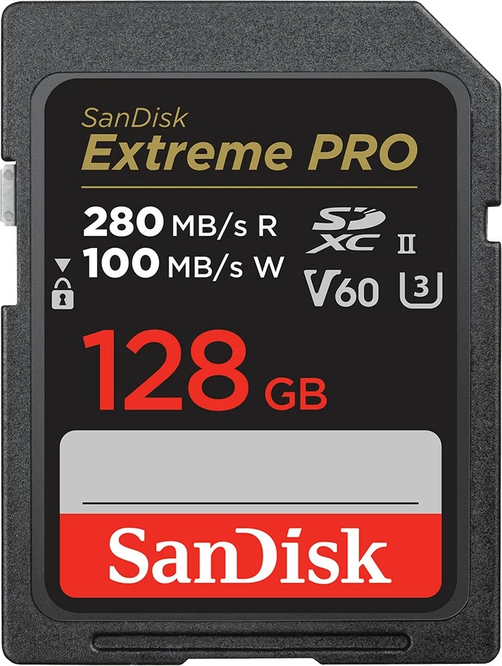 Kartelë memorie Sandisk Extreme PRO 128GB SDXC UHS-II, 280MB/s, e zezë