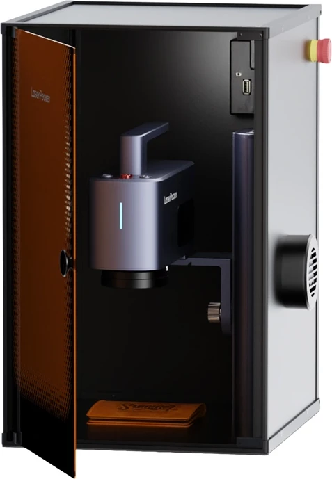 Gravues lazer LaserPecker LP2 Plus, 10W, 4K, Wi‑Fi/USB, Safeguard Edition, i zezë, set me kapak mbrojtës