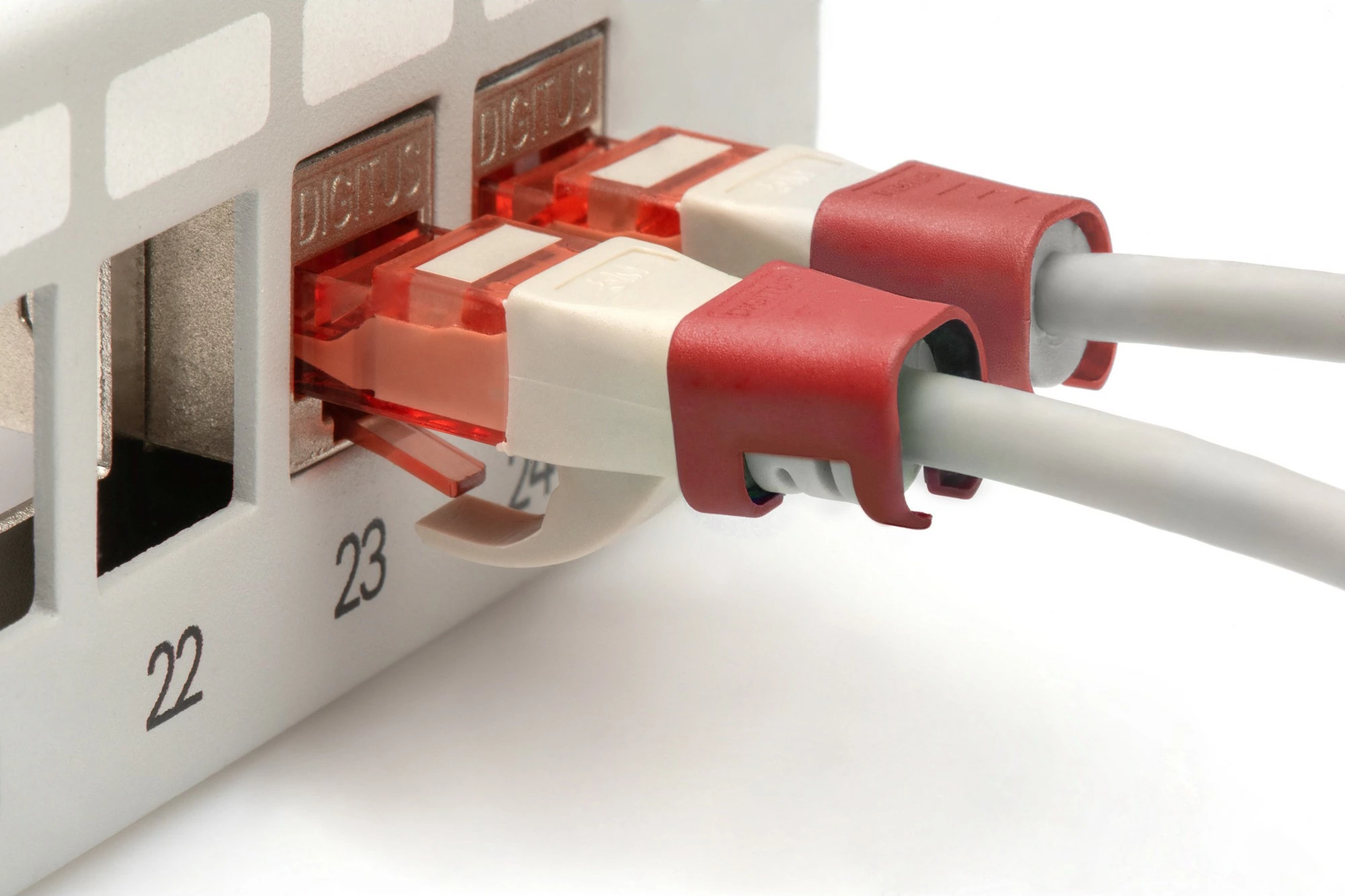 Kapëse ngjyre për patch kabllo Digitus, 100 copë, PVC, e kuqe