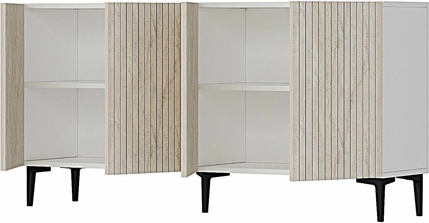 Konsol Skye Decor, Zeynep 150, e bardhë, travertin