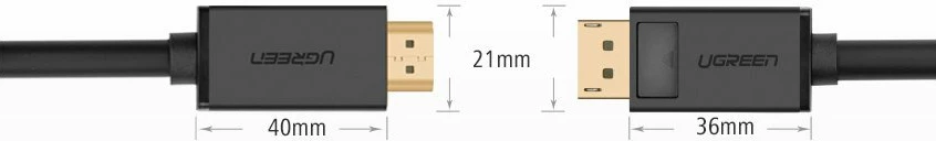 Kabllo Ugreen DisplayPort në HDMI, 2m, 4K, e zezë (DP101 10202)