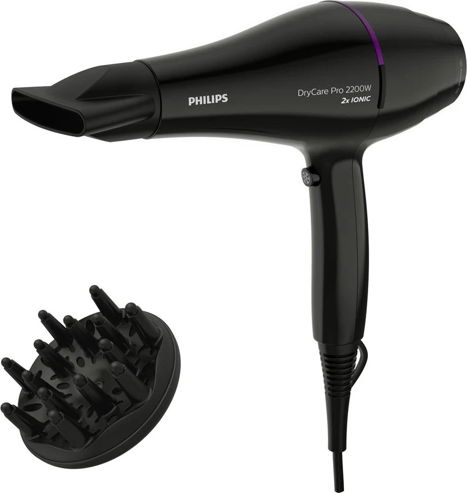 Tharëse flokësh Philips DryCare BHD274/00 2200W, e zezë, me difuzor