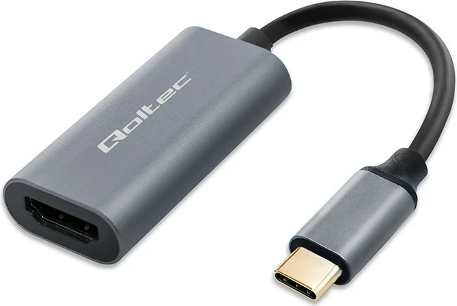 Adapter USB-C në HDMI Qoltec 50331, 4K 60Hz, alumini, zi/grafit