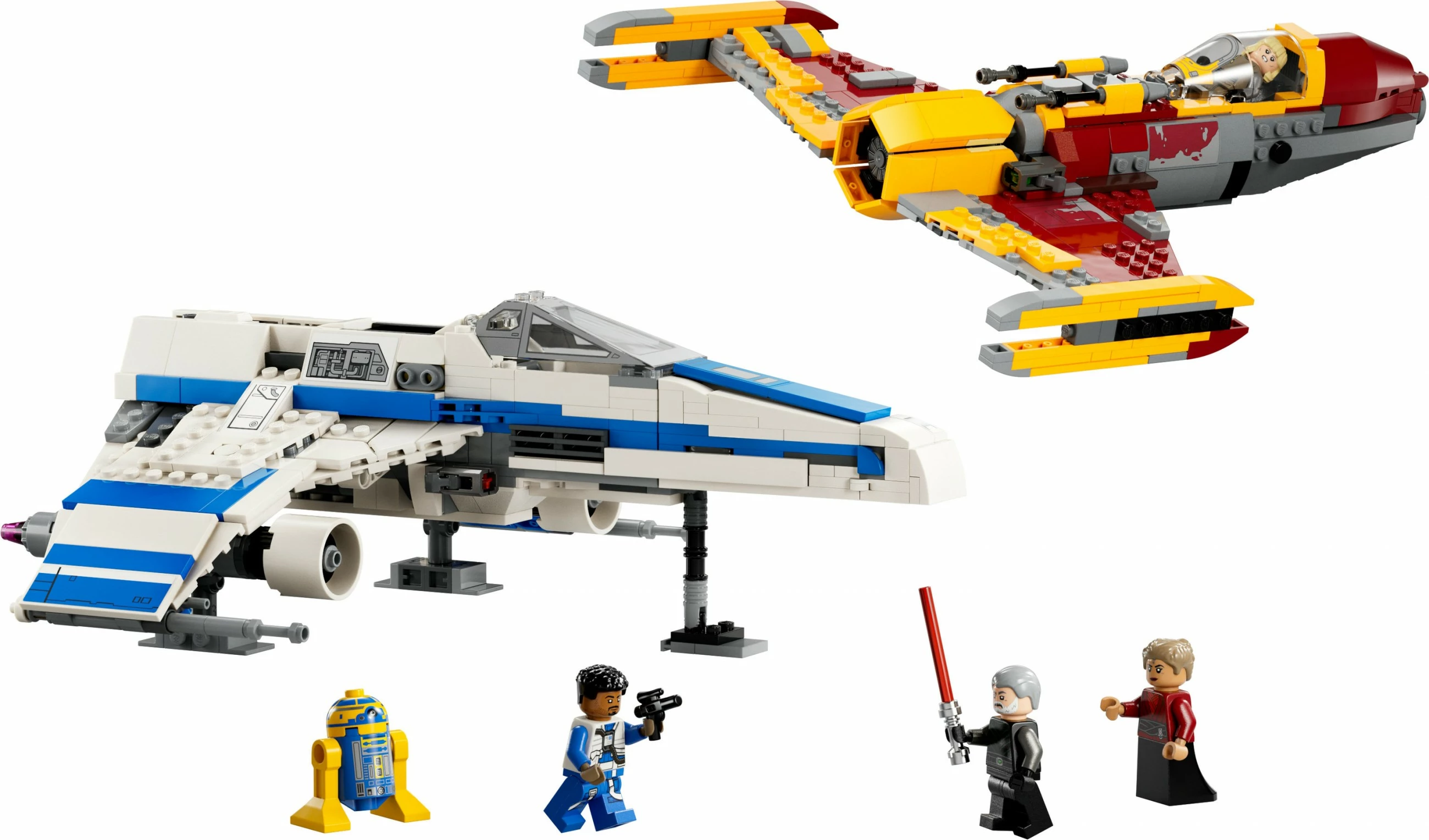 Set ndërtimi LEGO Star Wars New Republic E-Wing vs Shin Hati’s Starfighter 1056 pjesë, shumëngjyrësh