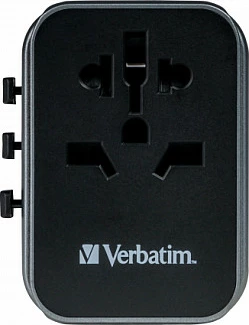Adapter universal udhëtimi Verbatim UTA-03, 2x USB-A, 3x USB-C, 2500W, i zi