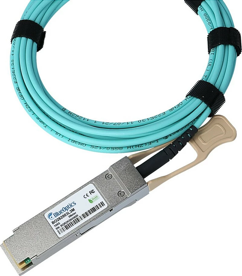 Kabllo AOC BlueOptics AOC-Q-Q-100G-5M, QSFP28-QSFP28, 5m, 100Gbps, e kaltër
