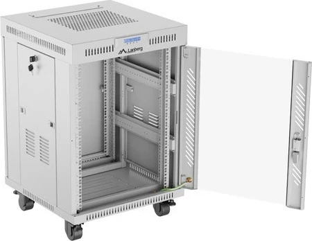 Kasë rack LANBERG Szafy RACK 19 inch 15U 600x600mm, xhami, gri
