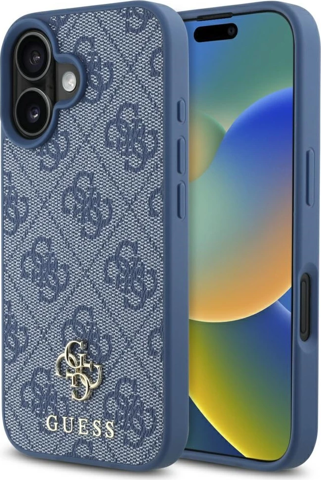 Mbështjellës Guess HC PU 4G Small 4G and Classic për iPhone 16, MagSafe, Blu