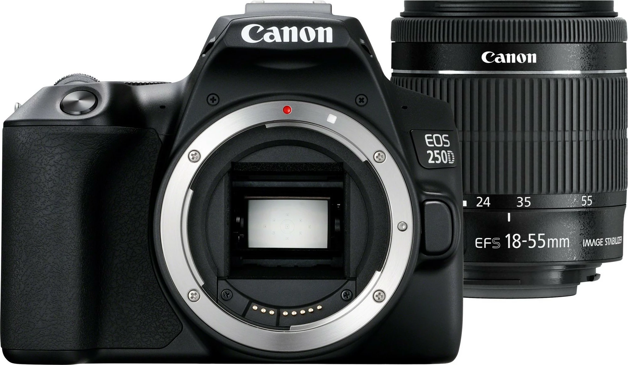 Kamera digjitale Canon EOS 250D, 18-55 IS STM, e zezë