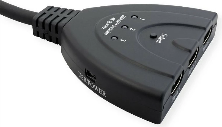 Switch HDMI VALUE 14.99.3567, 3x hyrje 1x dalje, 4K@60Hz, 0.5 m, i zi