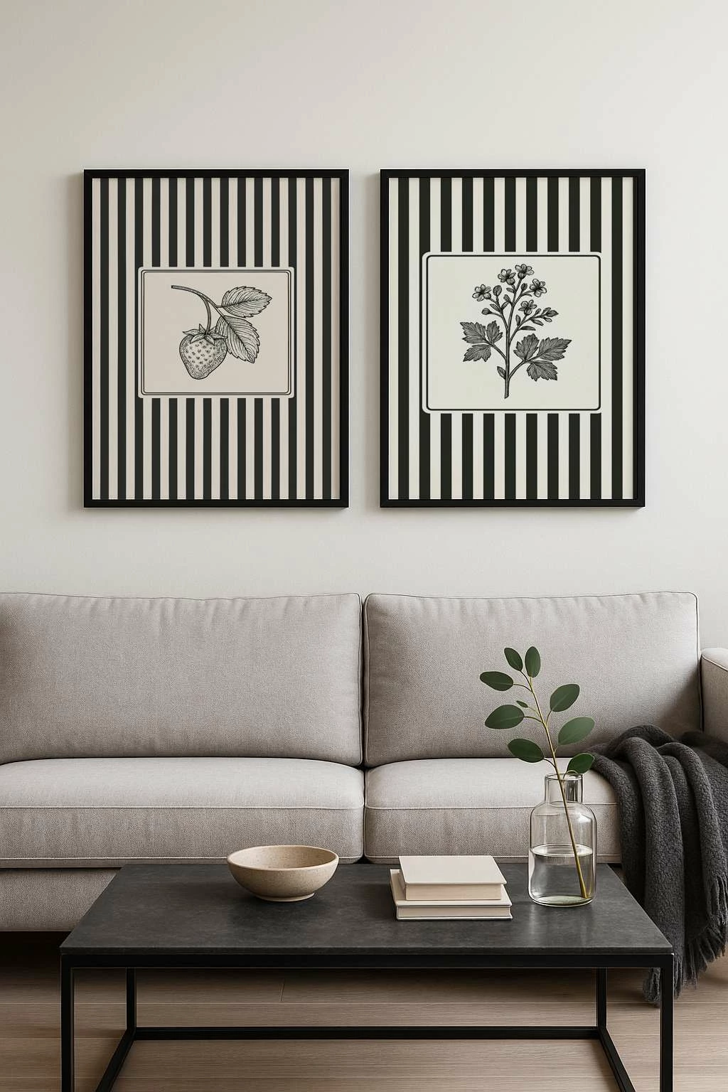 Pikturë dekorative me kornizë MDF (2 copë), Wallity, Czgl1-50 x 35