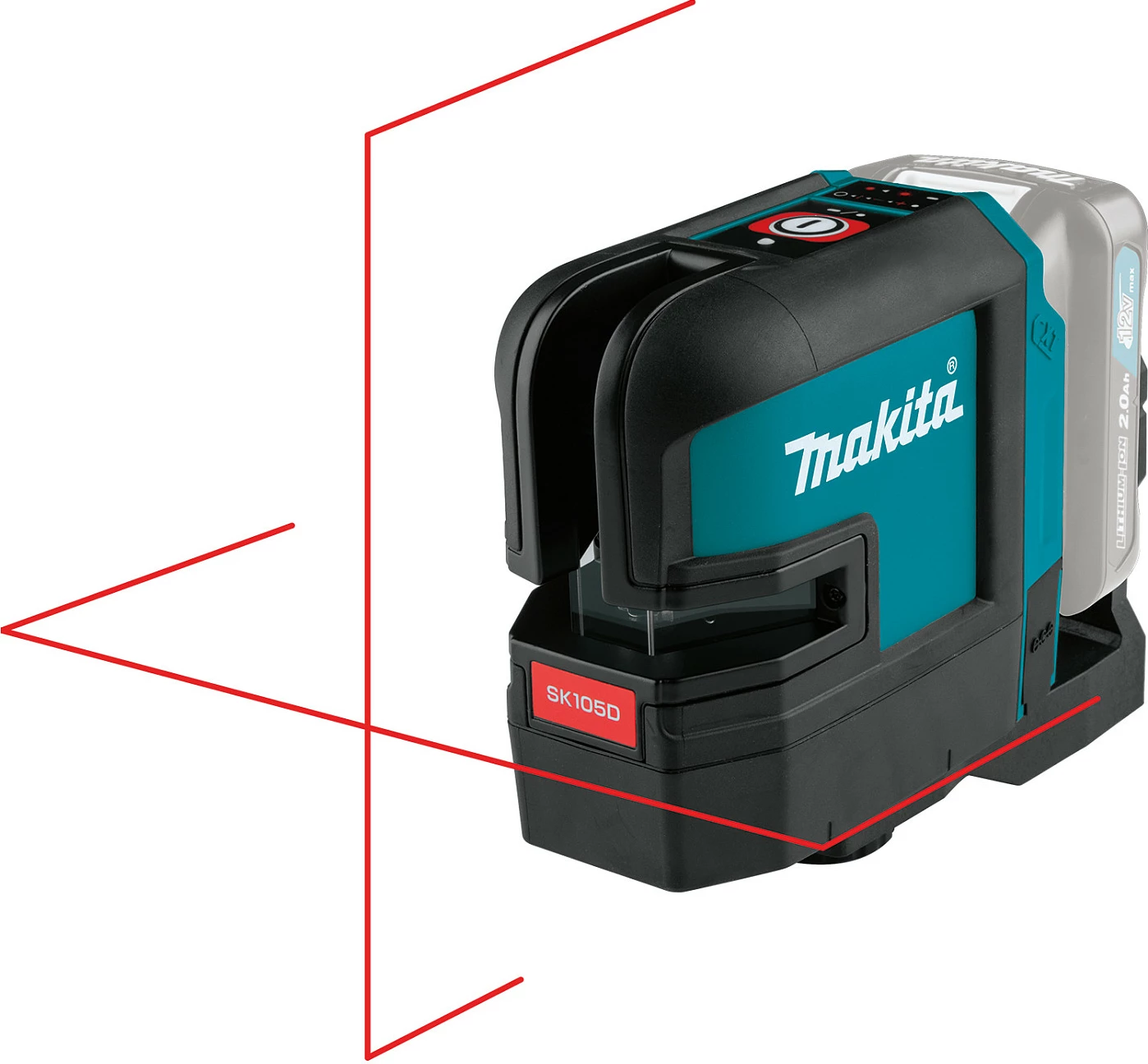 Lazer nivelues me linja kryq Makita SK105DZ, 12V, rreze e kuqe, 25m, vetënivelues, zi/kaltër